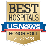 Award badge for U S News Best Hospitals honor roll 2022-2023